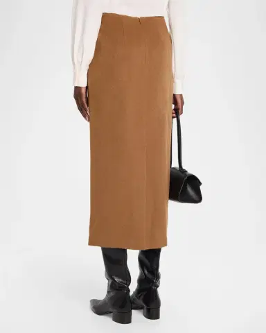 Lafayette 148 New York Cashmere-Blend Midi Pencil Skirt | Thumbnail 3