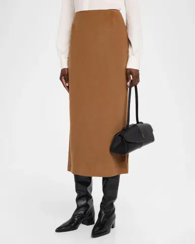 Lafayette 148 New York Cashmere-Blend Midi Pencil Skirt | Thumbnail 4