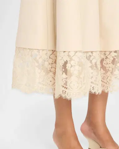 Zimmermann Valiant Lace-Hem Stretch-Wool Skirt | Thumbnail 5