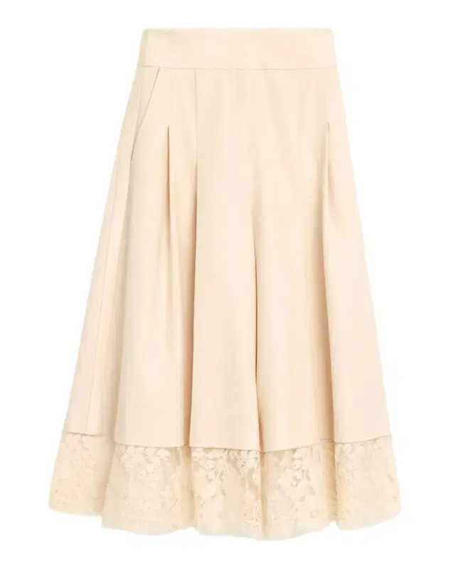 Zimmermann Valiant Lace-Hem Stretch-Wool Skirt