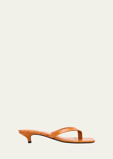 TOTEME 35mm Croc-Embossed Leather Heeled Flip Flops | Thumbnail 1