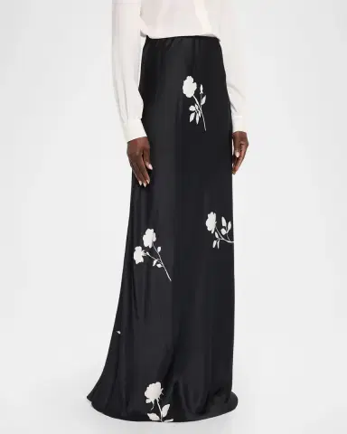 Lafayette 148 New York Bias-Cut Floral Maxi Skirt | Thumbnail 4