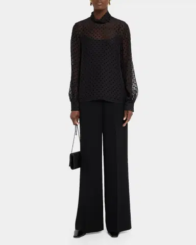 Lafayette 148 New York Polka Dot High-Neck Blouse | Thumbnail 2