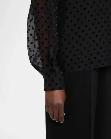 Lafayette 148 New York Polka Dot High-Neck Blouse | Thumbnail 5