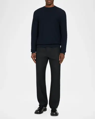 Giorgio Armani Geometric Textured Virgin Wool Crewneck Sweater | Thumbnail 2 Giorgio Armani Geometric Textured Virgin Wool Crewneck Sweater | Thumbnail 2