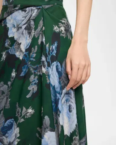 Erdem Floral Draped Crepe Midi Skirt | Thumbnail 5 Erdem Floral Draped Crepe Midi Skirt | Thumbnail 5
