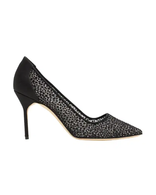 Manolo Blahnik 90mm BBLA Dot Mesh Pumps