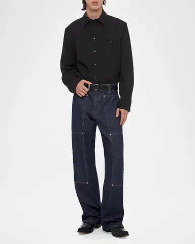 Helmut Lang Men's Wool-Blend Shirt Jacket | Thumbnail 2 Helmut Lang Men's Wool-Blend Shirt Jacket | Thumbnail 2