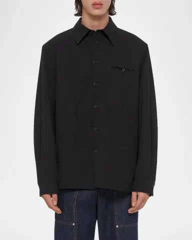 Helmut Lang Men's Wool-Blend Shirt Jacket | Thumbnail 4 Helmut Lang Men's Wool-Blend Shirt Jacket | Thumbnail 4