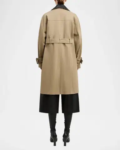 DEREK LAM 10 CROSBY Landon Stretch-Cotton Contrast-Collar Trench Coat | Thumbnail 3 DEREK LAM 10 CROSBY Landon Stretch-Cotton Contrast-Collar Trench Coat | Thumbnail 3