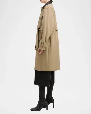 DEREK LAM 10 CROSBY Landon Stretch-Cotton Contrast-Collar Trench Coat | Thumbnail 4 DEREK LAM 10 CROSBY Landon Stretch-Cotton Contrast-Collar Trench Coat | Thumbnail 4