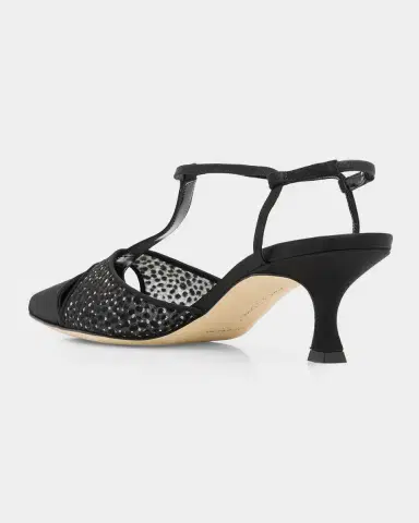 Manolo Blahnik 50mm Turgimodla Laser-Cut Suede T-Strap Pumps | Thumbnail 2 Manolo Blahnik 50mm Turgimodla Laser-Cut Suede T-Strap Pumps | Thumbnail 2