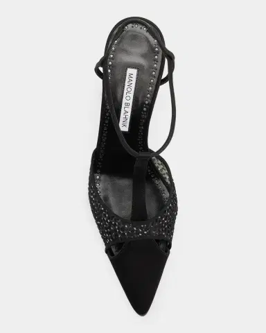 Manolo Blahnik 50mm Turgimodla Laser-Cut Suede T-Strap Pumps | Thumbnail 4 Manolo Blahnik 50mm Turgimodla Laser-Cut Suede T-Strap Pumps | Thumbnail 4