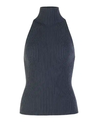 Alaïa Mock-Neck Wool-Blend Rib Halter Top | Thumbnail 2