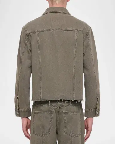 Helmut Lang Men's Raw Hem Cotton Denim Jacket | Thumbnail 3