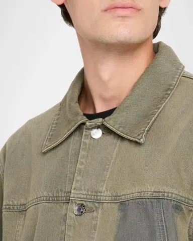 Helmut Lang Men's Raw Hem Cotton Denim Jacket | Thumbnail 5