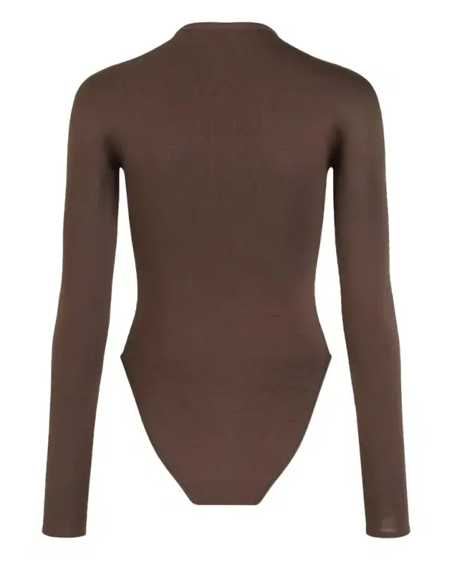 Alaïa Semi-Sheer Mock-Neck Bodysuit