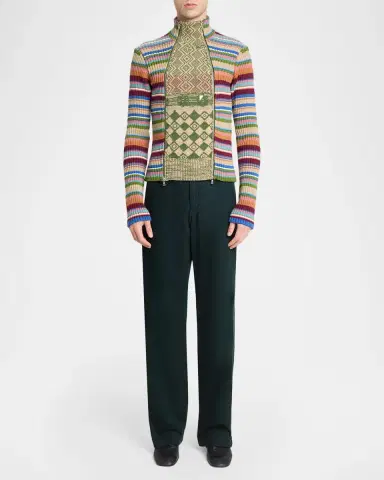 Dries Van Noten Striped Wool Rib-Knit Cardigan | Thumbnail 2