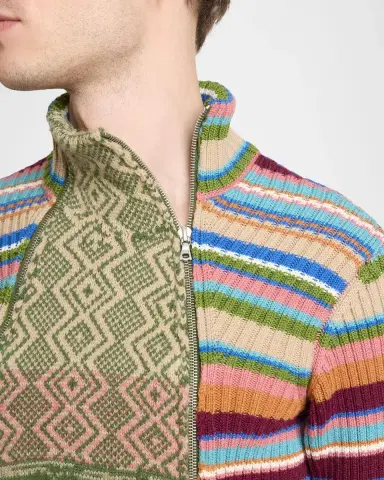 Dries Van Noten Striped Wool Rib-Knit Cardigan | Thumbnail 5