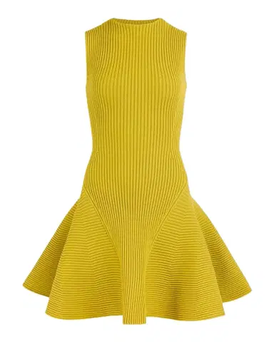 Alaïa Sleeveless English Rib Mini Skater Dress | Thumbnail 1 Alaïa Sleeveless English Rib Mini Skater Dress | Thumbnail 1
