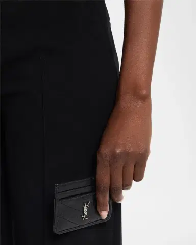 Saint Laurent Niki YSL Crinkled Leather Card Case | Thumbnail 2 Saint Laurent Niki YSL Crinkled Leather Card Case | Thumbnail 2