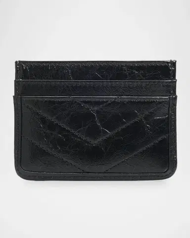 Saint Laurent Niki YSL Crinkled Leather Card Case | Thumbnail 3 Saint Laurent Niki YSL Crinkled Leather Card Case | Thumbnail 3
