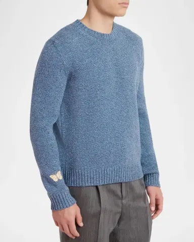 Valentino Garavani Men's Butterfly Wool Sweater | Thumbnail 4 Valentino Garavani Men's Butterfly Wool Sweater | Thumbnail 4