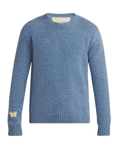 Valentino Garavani Men's Butterfly Wool Sweater | Thumbnail 1 Valentino Garavani Men's Butterfly Wool Sweater | Thumbnail 1