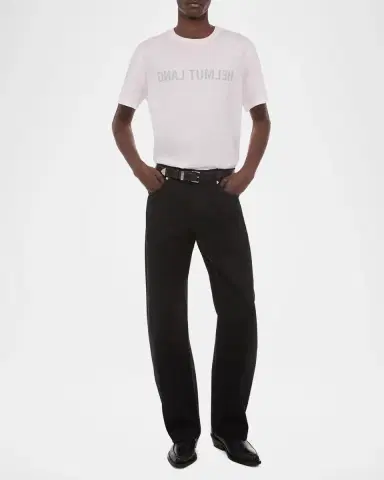 Helmut Lang Men's Reverse Logo Cotton T-Shirt | Thumbnail 2 Helmut Lang Men's Reverse Logo Cotton T-Shirt | Thumbnail 2