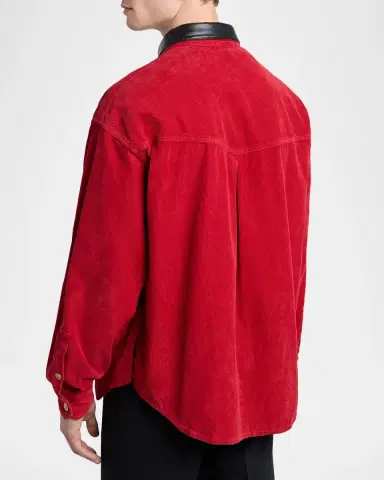 Versace Contrast Collar Cotton Corduroy Shirt | Thumbnail 3 Versace Contrast Collar Cotton Corduroy Shirt | Thumbnail 3