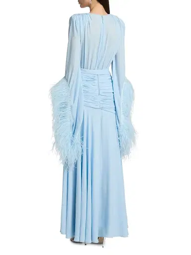 Bronx and Banco Women's Geisha Feather-Cuff Maxi Dress | Thumbnail 5