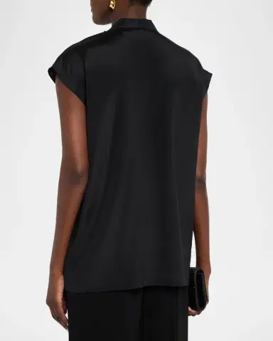 Lafayette 148 New York Cap-Sleeve Cowl-Neck Blouse | Thumbnail 3 Lafayette 148 New York Cap-Sleeve Cowl-Neck Blouse | Thumbnail 3