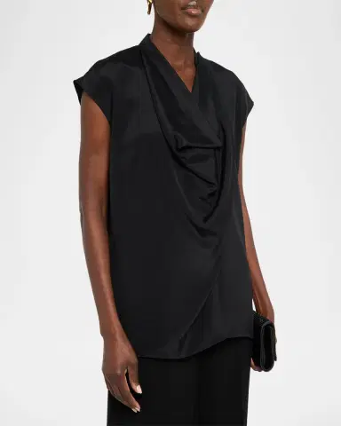 Lafayette 148 New York Cap-Sleeve Cowl-Neck Blouse | Thumbnail 4 Lafayette 148 New York Cap-Sleeve Cowl-Neck Blouse | Thumbnail 4