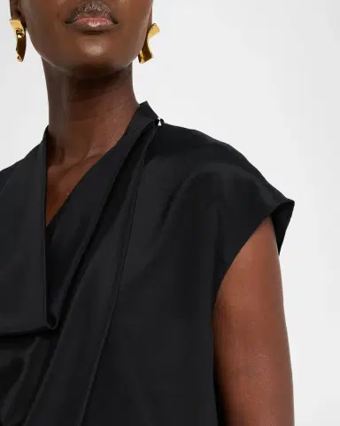 Lafayette 148 New York Cap-Sleeve Cowl-Neck Blouse | Thumbnail 5 Lafayette 148 New York Cap-Sleeve Cowl-Neck Blouse | Thumbnail 5