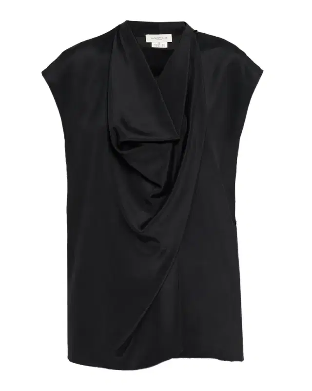 Lafayette 148 New York Cap-Sleeve Cowl-Neck Blouse