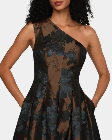 Kay Unger New York Brynlee Floral Jacquard One-Shoulder Gown | Thumbnail 5