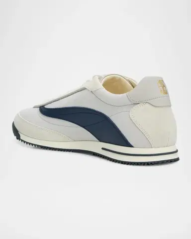 Brunello Cucinelli Men's Techno Textile and Nubuck Low-Top Sneakers | Thumbnail 2