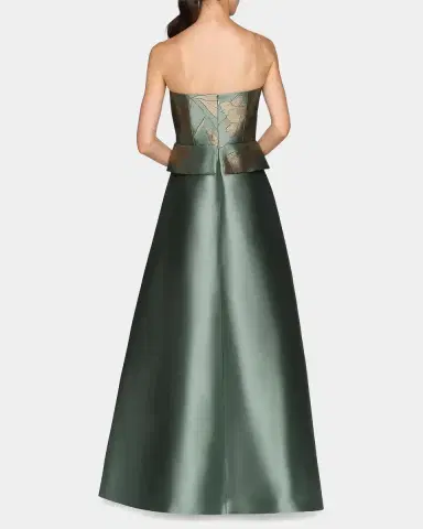 Kay Unger New York Sheryl Mikado Floral A-Line Gown | Thumbnail 3 Kay Unger New York Sheryl Mikado Floral A-Line Gown | Thumbnail 3