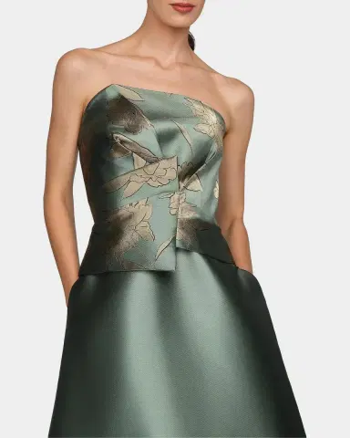 Kay Unger New York Sheryl Mikado Floral A-Line Gown | Thumbnail 5 Kay Unger New York Sheryl Mikado Floral A-Line Gown | Thumbnail 5