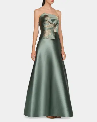 Kay Unger New York Sheryl Mikado Floral A-Line Gown | Thumbnail 6 Kay Unger New York Sheryl Mikado Floral A-Line Gown | Thumbnail 6