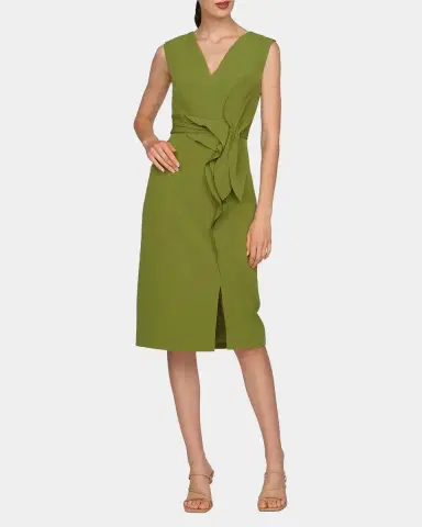 Kay Unger New York Maya Ruffle Midi Dress | Thumbnail 2 Kay Unger New York Maya Ruffle Midi Dress | Thumbnail 2