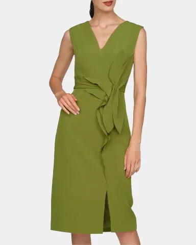Kay Unger New York Maya Ruffle Midi Dress | Thumbnail 4 Kay Unger New York Maya Ruffle Midi Dress | Thumbnail 4