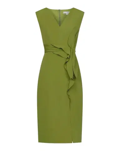 Kay Unger New York Maya Ruffle Midi Dress | Thumbnail 1 Kay Unger New York Maya Ruffle Midi Dress | Thumbnail 1