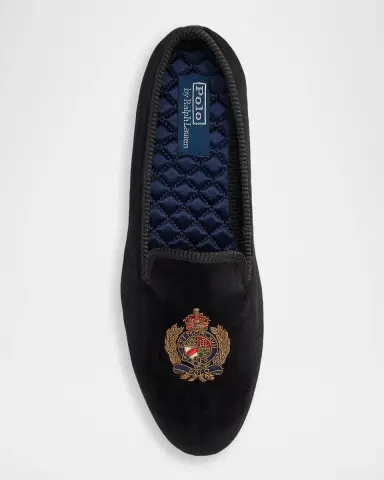 Polo Ralph Lauren Men's Paxton Logo-Patch Canvas Slippers | Thumbnail 3