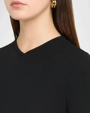 The Row Dina Long-Sleeve Jersey Godet Midi Dress | Thumbnail 5