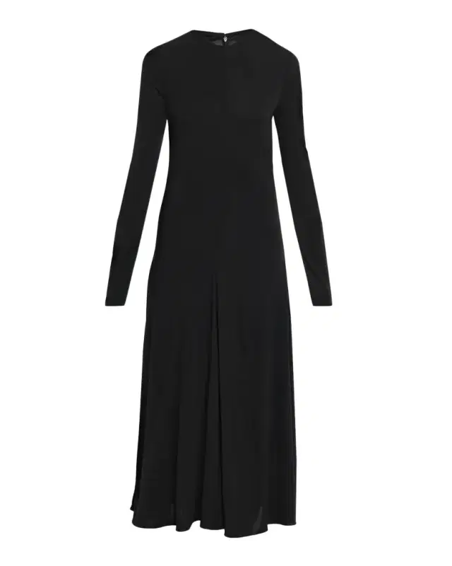 Dina Long-Sleeve Jersey Godet Midi Dress