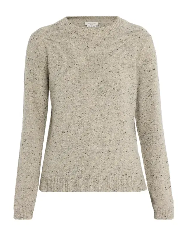 Lafayette 148 New York Donegal-Knit Crewneck Cashmere Sweater