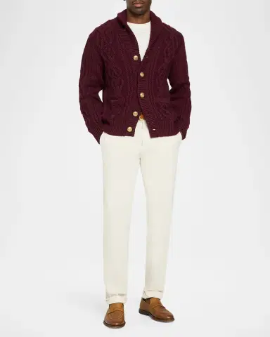 Brunello Cucinelli Men's Cashmere Cardigan | Thumbnail 2
