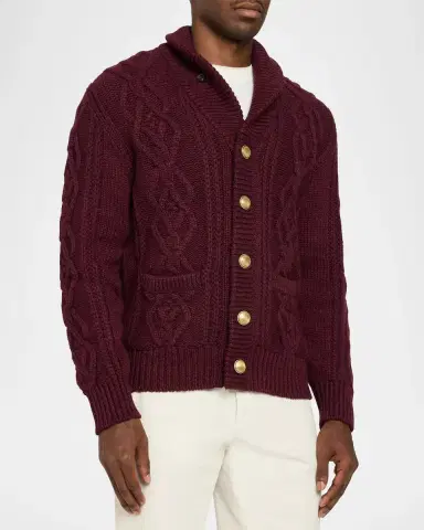 Brunello Cucinelli Men's Cashmere Cardigan | Thumbnail 4