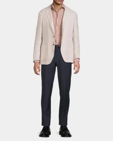 Canali Windowpane Linen-Wool Sportcoat | Thumbnail 2 Canali Windowpane Linen-Wool Sportcoat | Thumbnail 2